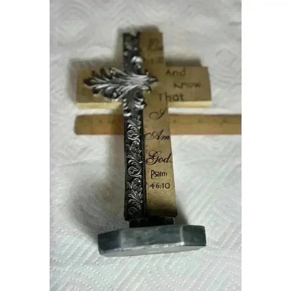 Free Standing Cross Psalm 46:10 Be Still And Know That I Am God Bible Religion - Picture 12 of 16